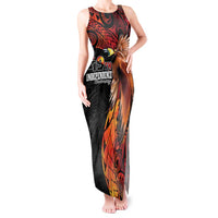 Papua New Guinea Personalised Tank Maxi Dress Grunge Style 49th Independence Anni LT7 Women Black Red - Polynesian Pride
