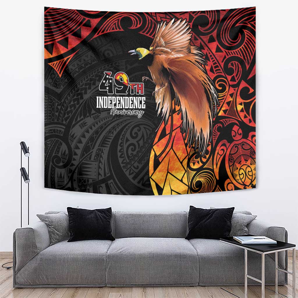 Papua New Guinea Tapestry Grunge Style 49th Independence Anni