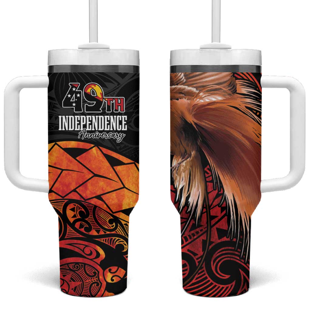 Papua New Guinea Tumbler With Handle Grunge Style 49th Independence Anni