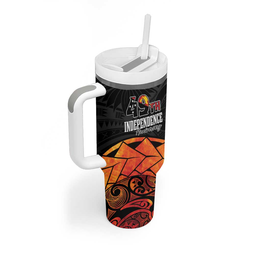 Papua New Guinea Tumbler With Handle Grunge Style 49th Independence Anni LT7 - Polynesian Pride