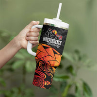 Papua New Guinea Tumbler With Handle Grunge Style 49th Independence Anni LT7 - Polynesian Pride