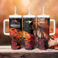 Papua New Guinea Tumbler With Handle Grunge Style 49th Independence Anni LT7 - Polynesian Pride