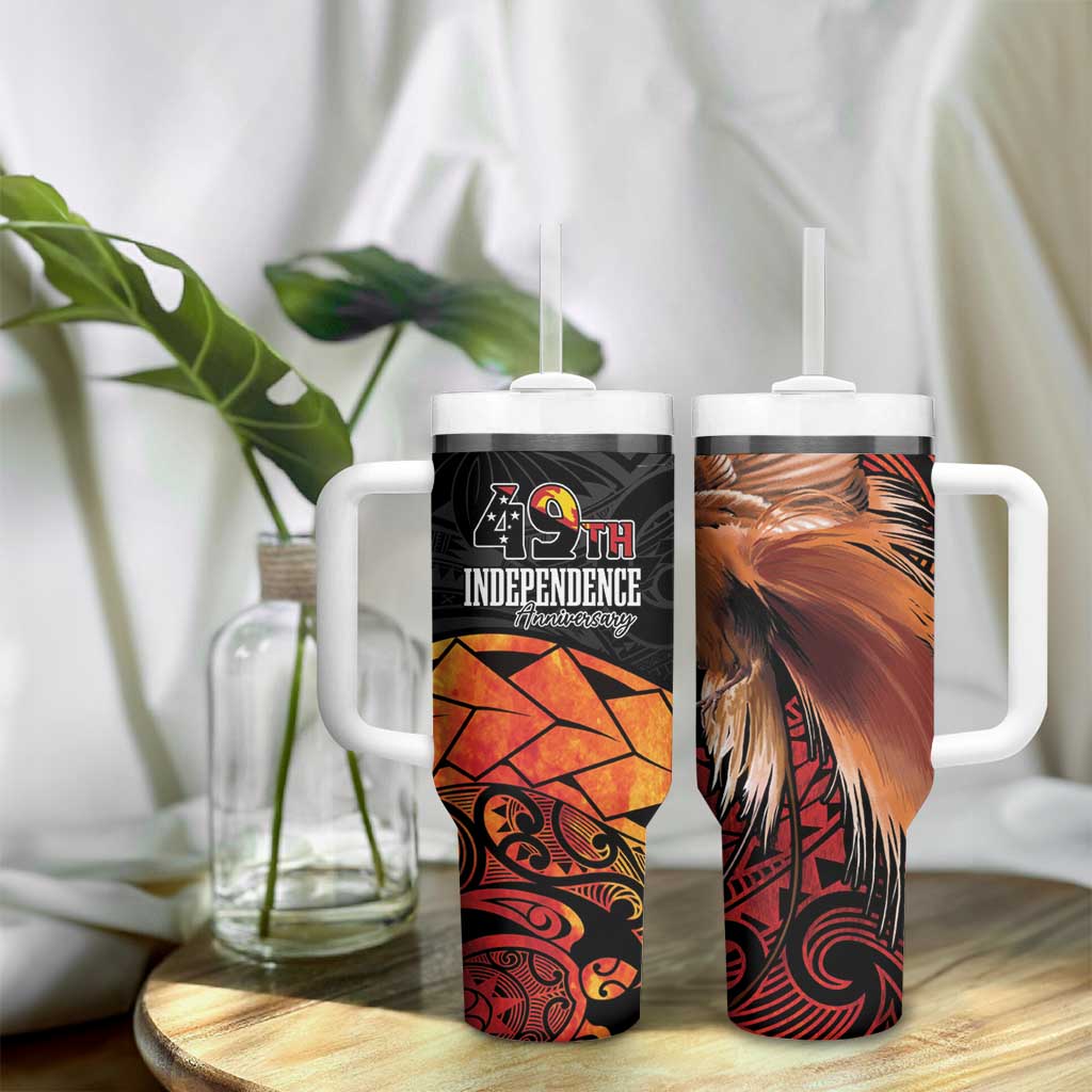 Papua New Guinea Tumbler With Handle Grunge Style 49th Independence Anni LT7 - Polynesian Pride
