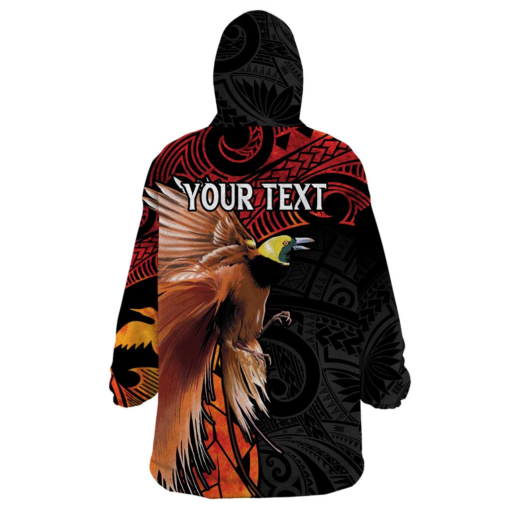 Papua New Guinea Personalised Wearable Blanket Hoodie Grunge Style 49th Independence Anni LT7 - Polynesian Pride