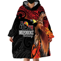 Papua New Guinea Personalised Wearable Blanket Hoodie Grunge Style 49th Independence Anni LT7 - Polynesian Pride