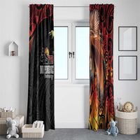 Papua New Guinea Window Curtain Grunge Style 49th Independence Anni LT7 - Polynesian Pride
