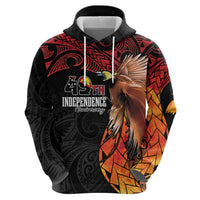 Papua New Guinea Personalised Zip Hoodie Grunge Style 49th Independence Anni
