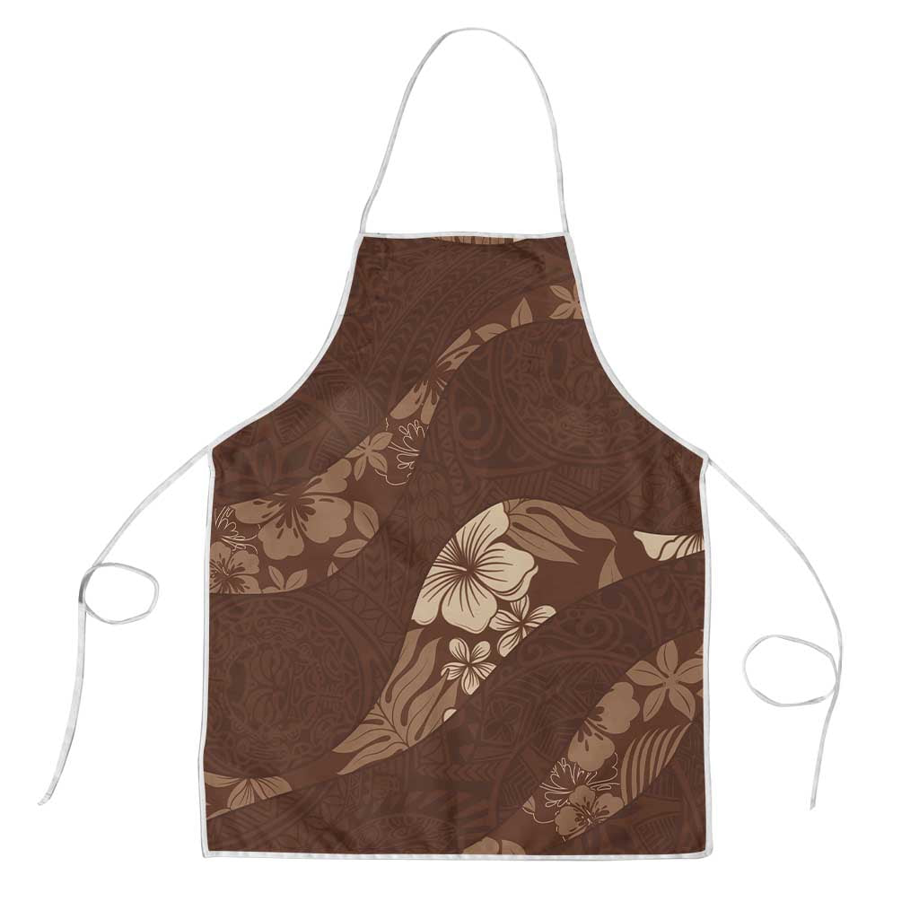 Aloha Hawaii Floral Tapa Apron Patchwork Mocha LT7 Mocha - Polynesian Pride