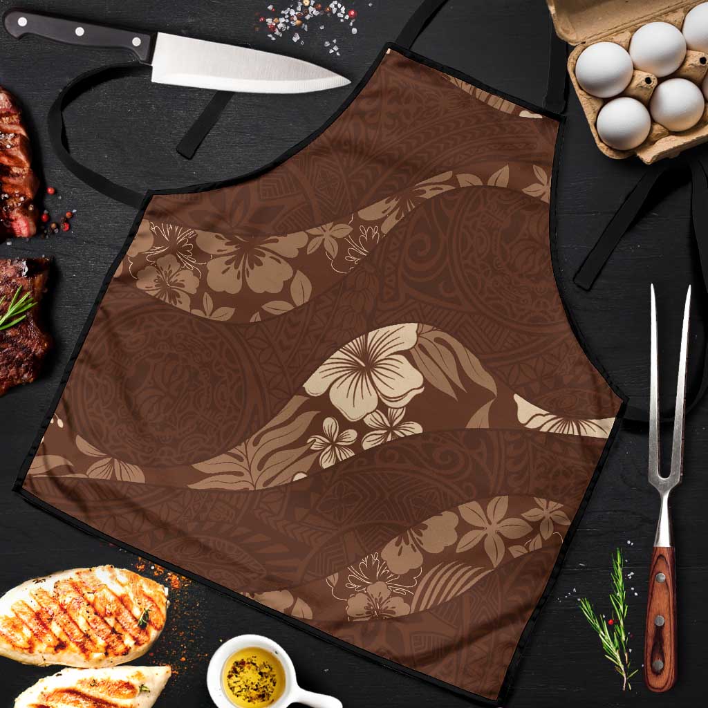 Aloha Hawaii Floral Tapa Apron Patchwork Mocha LT7 Mocha - Polynesian Pride