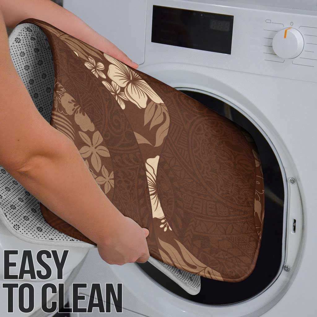 Aloha Hawaii Floral Tapa Bathroom Set Patchwork Mocha - Polynesian Pride