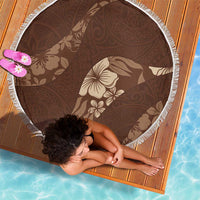 Aloha Hawaii Floral Tapa Beach Blanket Patchwork Mocha LT7 - Polynesian Pride