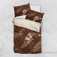 Aloha Hawaii Floral Tapa Bedding Set Patchwork Mocha - Polynesian Pride