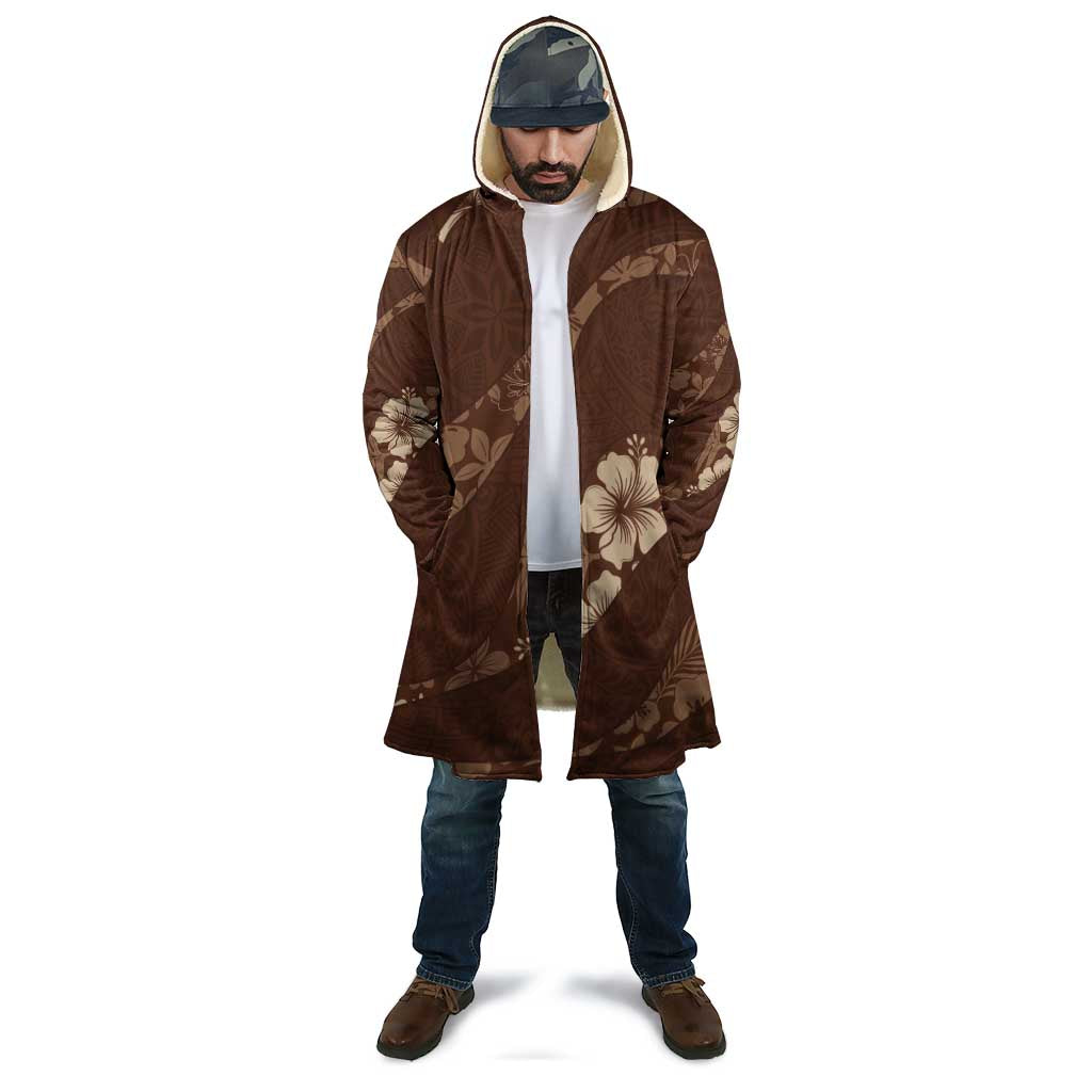 Aloha Hawaii Floral Tapa Cloak Patchwork Mocha - Polynesian Pride