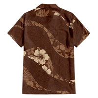 Aloha Hawaii Floral Tapa Family Matching Puletasi and Hawaiian Shirt Patchwork Mocha LT7 - Polynesian Pride