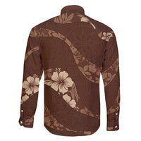 Aloha Hawaii Floral Tapa Family Matching Puletasi and Hawaiian Shirt Patchwork Mocha LT7 - Polynesian Pride