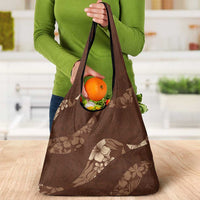 Aloha Hawaii Floral Tapa Grocery Bag Patchwork Mocha LT7 - Polynesian Pride