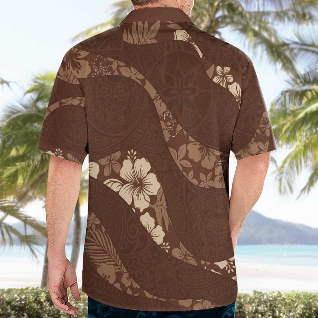 Aloha Hawaii Floral Tapa Hawaiian Shirt Patchwork Mocha - Polynesian Pride