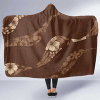 Aloha Hawaii Floral Tapa Hooded Blanket Patchwork Mocha - Polynesian Pride