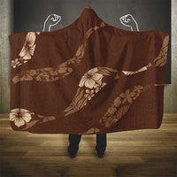 Aloha Hawaii Floral Tapa Hooded Blanket Patchwork Mocha - Polynesian Pride