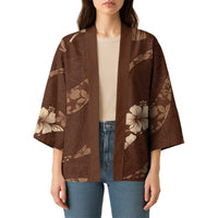 Aloha Hawaii Floral Tapa Kimono Patchwork Mocha - Polynesian Pride