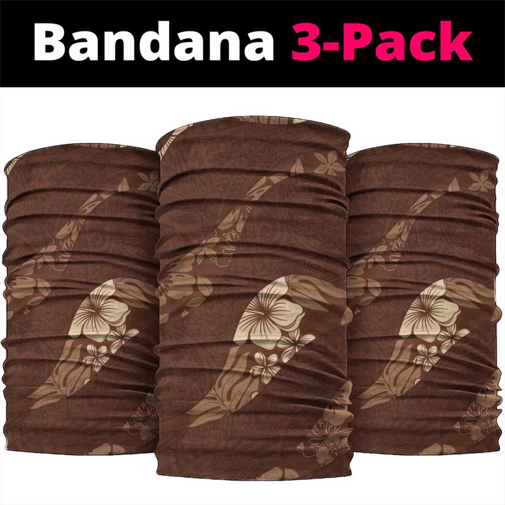 Aloha Hawaii Floral Tapa Neck Gaiter Patchwork Mocha - Polynesian Pride