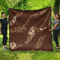 Aloha Hawaii Floral Tapa Quilt Patchwork Mocha - Polynesian Pride