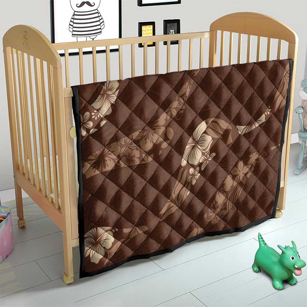 Aloha Hawaii Floral Tapa Quilt Patchwork Mocha - Polynesian Pride