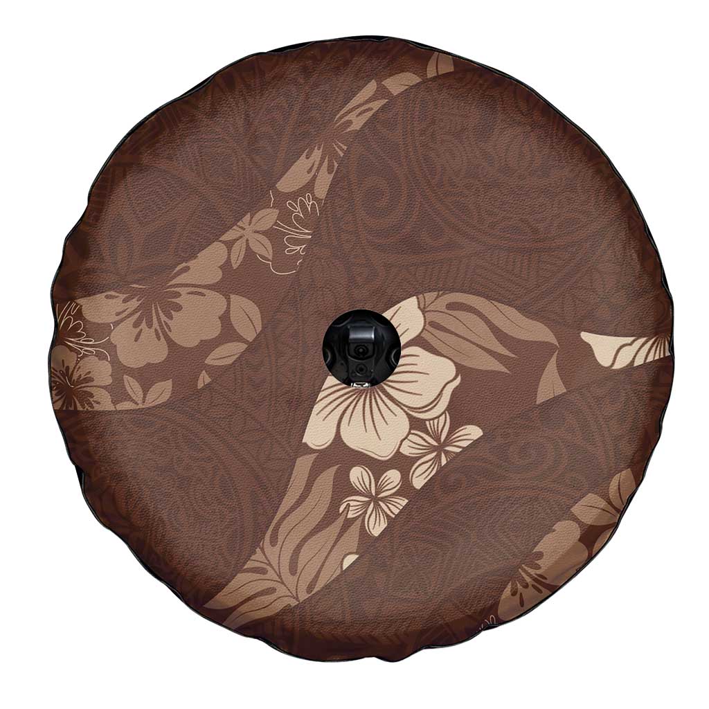 Aloha Hawaii Floral Tapa Spare Tire Cover Patchwork Mocha - Polynesian Pride