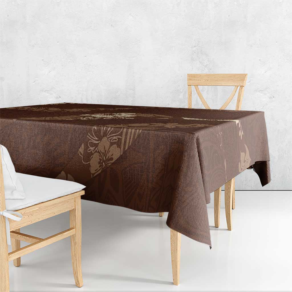 Aloha Hawaii Floral Tapa Tablecloth Patchwork Mocha LT7 - Polynesian Pride