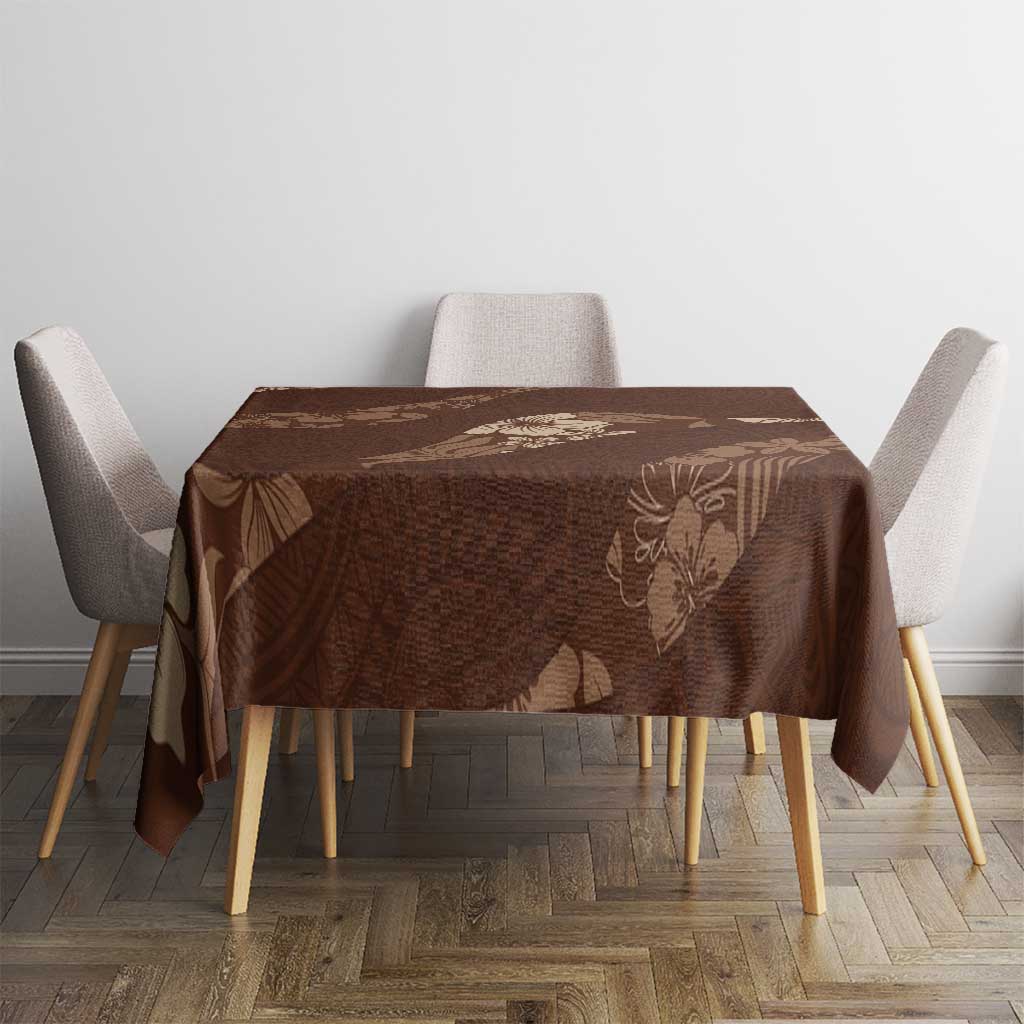 Aloha Hawaii Floral Tapa Tablecloth Patchwork Mocha LT7 - Polynesian Pride