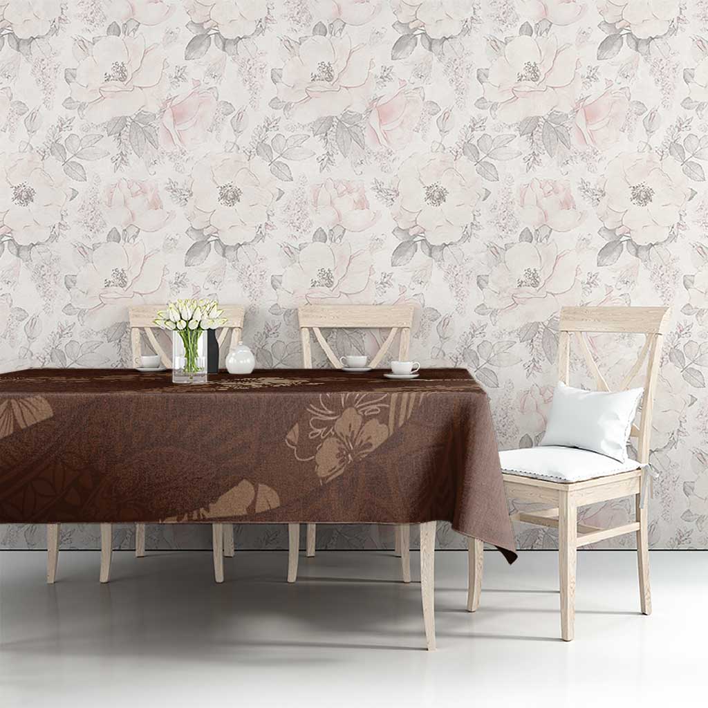 Aloha Hawaii Floral Tapa Tablecloth Patchwork Mocha LT7 - Polynesian Pride