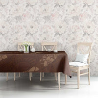 Aloha Hawaii Floral Tapa Tablecloth Patchwork Mocha LT7 - Polynesian Pride