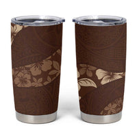 Aloha Hawaii Floral Tapa Tumbler Cup Patchwork Mocha - Polynesian Pride