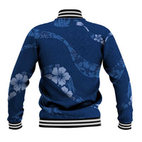 Aloha Hawaii Floral Tapa Baseball Jacket Patchwork Navy LT7 - Polynesian Pride