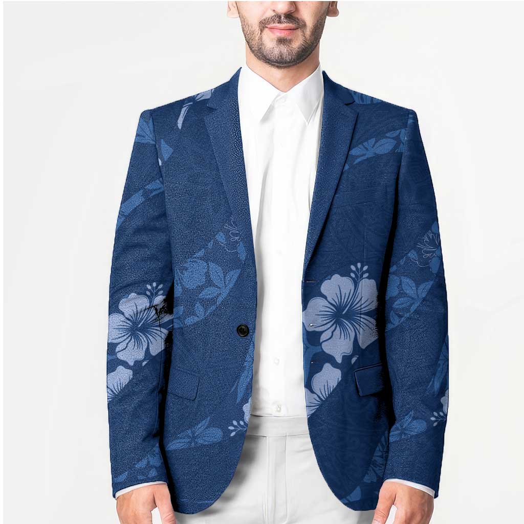 Aloha Hawaii Floral Tapa Blazer Patchwork Navy - Polynesian Pride