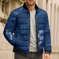 Aloha Hawaii Floral Tapa Bomber Puffer Jacket Patchwork Navy LT7 - Polynesian Pride