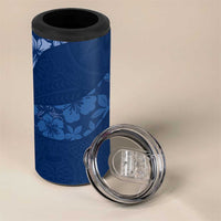 Aloha Hawaii Floral Tapa 4 in 1 Can Cooler Tumbler Patchwork Navy - Polynesian Pride
