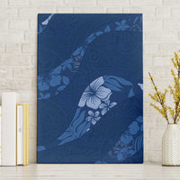 Aloha Hawaii Floral Tapa Canvas Wall Art Patchwork Navy LT7 Without Frame Navy - Polynesian Pride