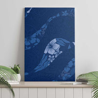 Aloha Hawaii Floral Tapa Canvas Wall Art Patchwork Navy LT7 - Polynesian Pride