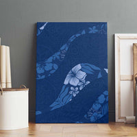 Aloha Hawaii Floral Tapa Canvas Wall Art Patchwork Navy LT7 - Polynesian Pride