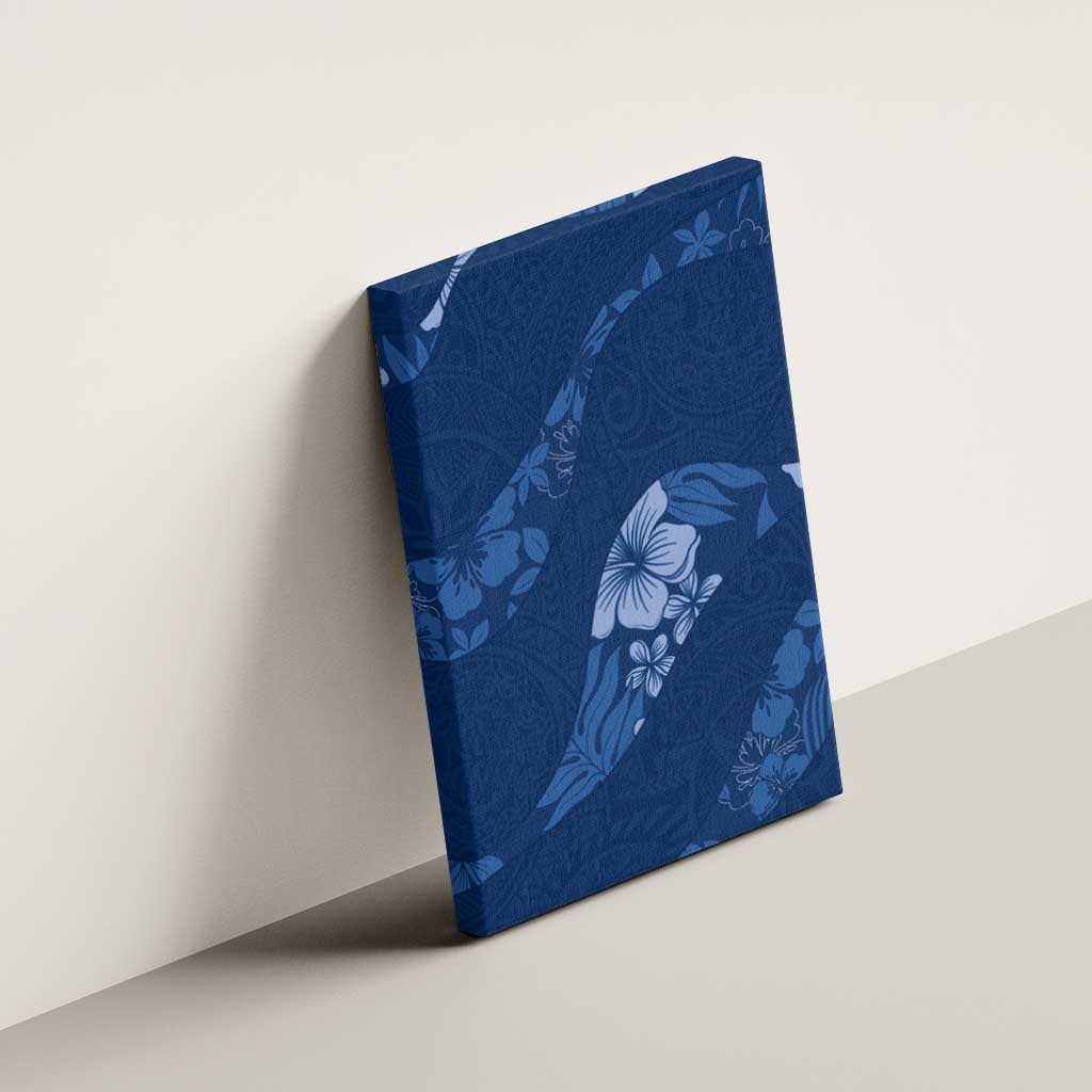 Aloha Hawaii Floral Tapa Canvas Wall Art Patchwork Navy LT7 - Polynesian Pride