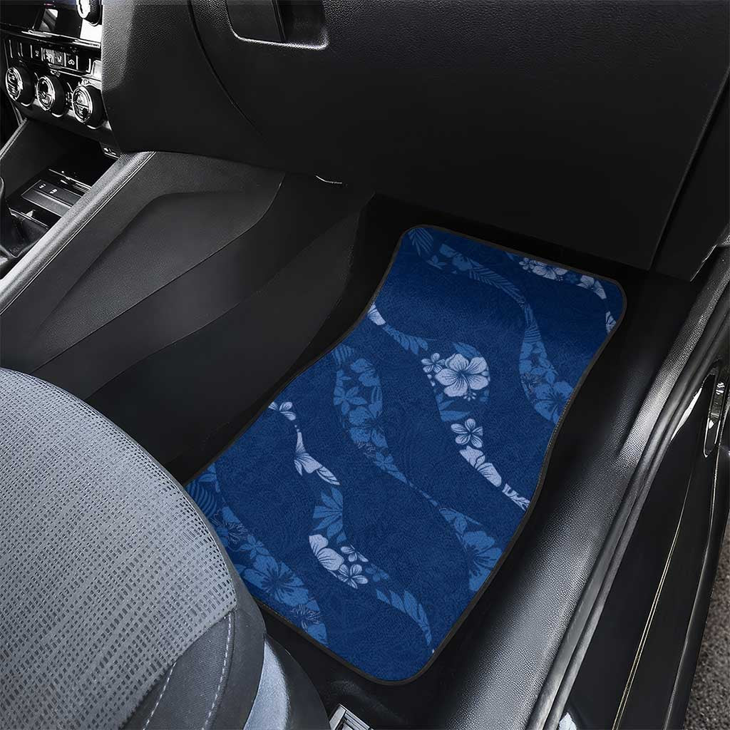Aloha Hawaii Floral Tapa Car Mats Patchwork Navy - Polynesian Pride