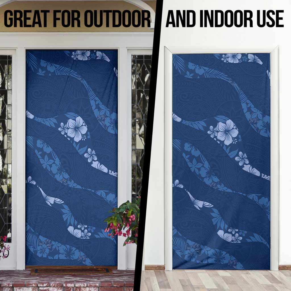 Aloha Hawaii Floral Tapa Door Cover Patchwork Navy LT7 - Polynesian Pride
