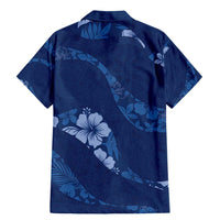Aloha Hawaii Floral Tapa Family Matching Mermaid Dress and Hawaiian Shirt Patchwork Navy - Polynesian Pride