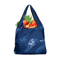 Aloha Hawaii Floral Tapa Grocery Bag Patchwork Navy LT7 1-pack One Size Navy - Polynesian Pride