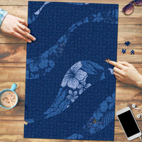 Aloha Hawaii Floral Tapa Puzzle Patchwork Navy LT7 Navy - Polynesian Pride