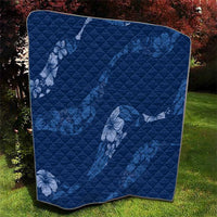 Aloha Hawaii Floral Tapa Quilt Patchwork Navy - Polynesian Pride