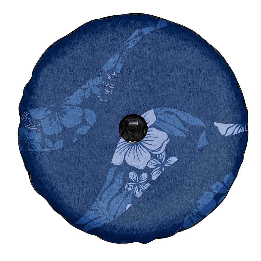 Aloha Hawaii Floral Tapa Spare Tire Cover Patchwork Navy - Polynesian Pride