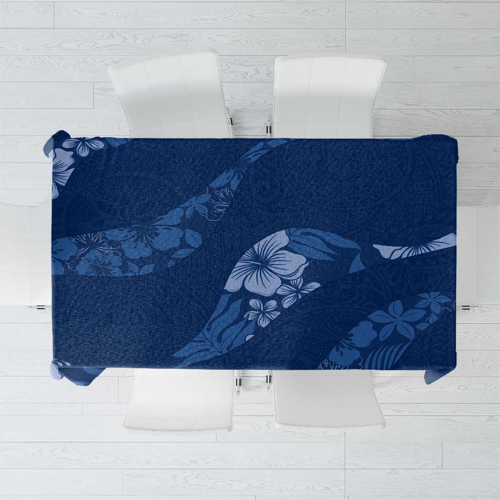 Aloha Hawaii Floral Tapa Tablecloth Patchwork Navy LT7 Navy - Polynesian Pride