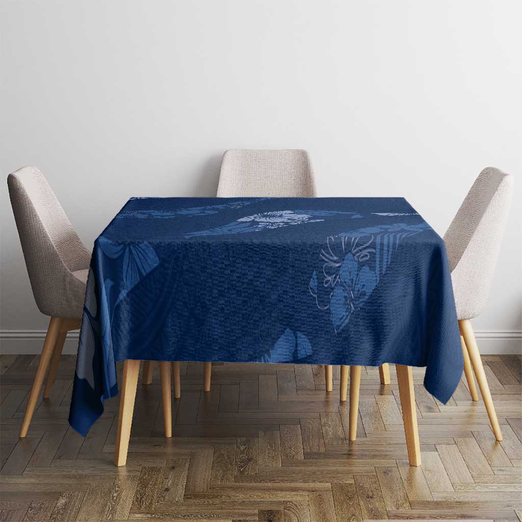 Aloha Hawaii Floral Tapa Tablecloth Patchwork Navy LT7 - Polynesian Pride